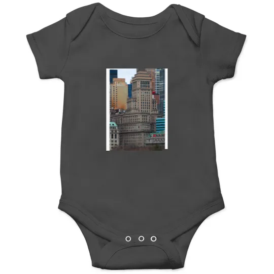 Discover Downtown Manhattan New York City Baseball ¾ Sleeve Onesies