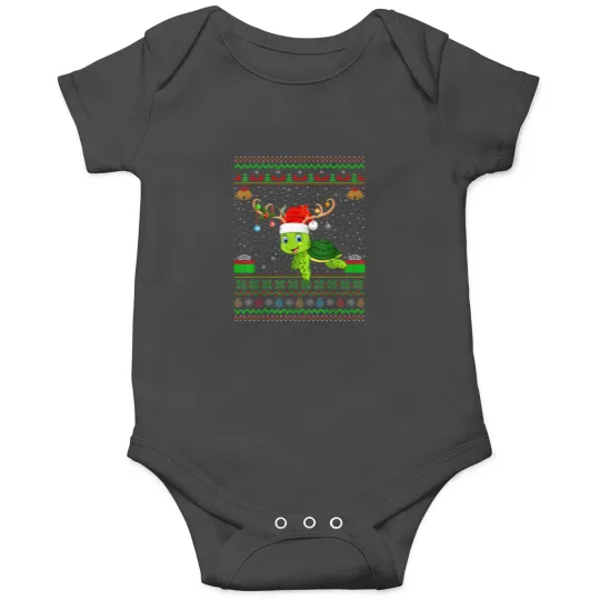 Discover Reindeer Santa Hat Matching Ugly Sea Turtle Christmas Onesies