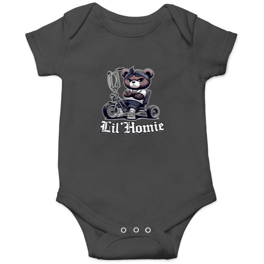 Discover LIL HOMIE Cute Teddy Bear Hip Hop Chicano Lowrid Onesies