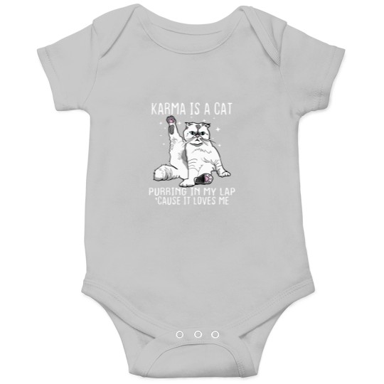 Discover Karma Is A Cat Purring AT LEAST MY CAT LOVES ME Onesies
