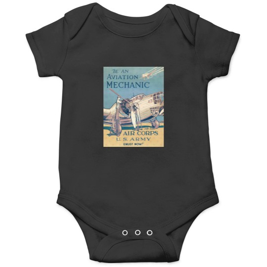 Discover Vintage US Amy- Be an Aviation Mechanic - in the Air CorpsGraphic Onesies