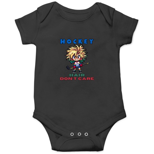 Discover Funny Hockey Ice Hair Don'T Care Girls Onesies