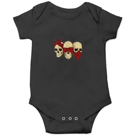 Discover Hear See Speak No Evil Skull Heads Onesies