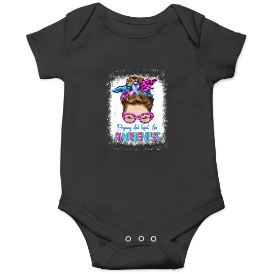 Discover Women Messy Bun Hair Pregnancy and Infant Loss Awareness Tank Top Onesies