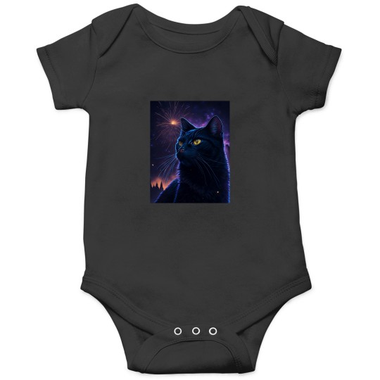 Discover black catss Fireworks Onesies