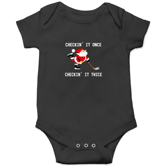 Discover Hockey Santa Checking It Once Checking It Twice Christmas Onesies