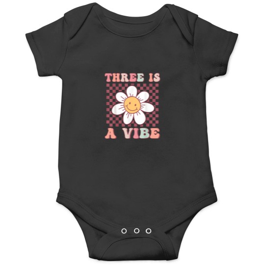 Discover Three Is A Vibe Cute Groovy 3rd Birthday Party D Onesies