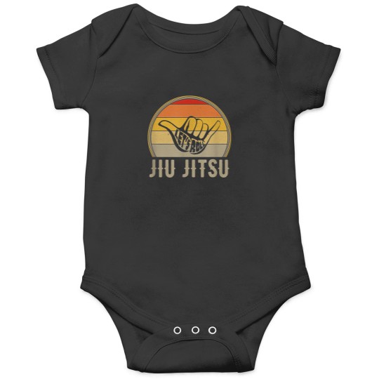 Discover LetS Roll Jiu Jitsu Hand Vintage Sunset Funny Onesies