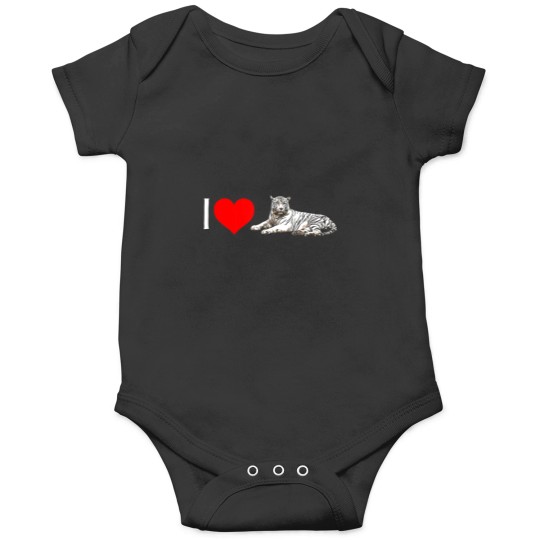 Discover I Heart White Tigers! Minimalist Vintage Wildlife [logo] Onesies