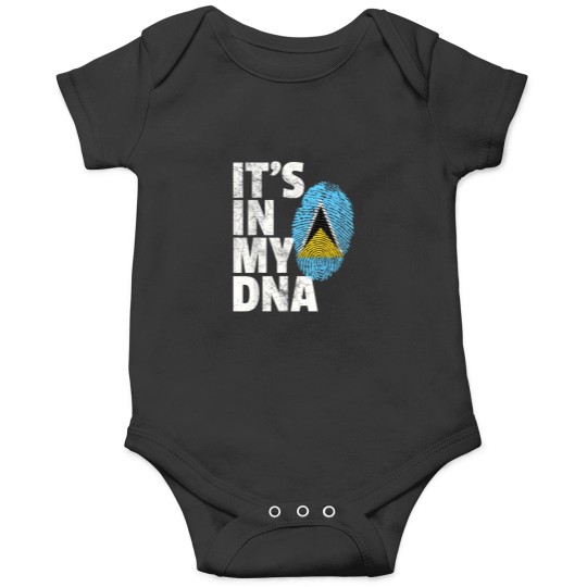 Discover ITS IN MY DNA St Saint Lucia Flag Pride National Onesies