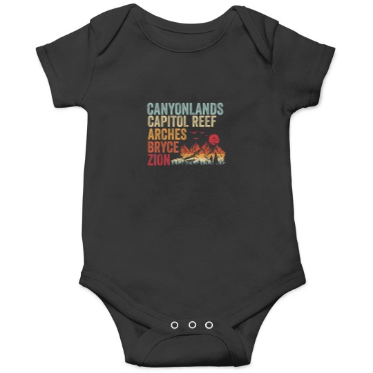 Discover Utah Souvenir Big 5 Utah Mighty Five National P Onesies
