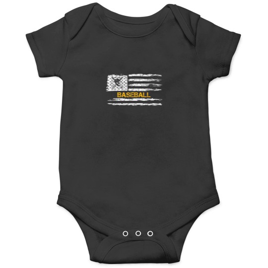 Discover USA American Flag Baseball Player Silhouette Fu Onesies