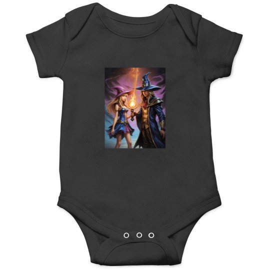 Discover Dark Magician and Dark Magician Girl Mystical PortraitActive Onesies