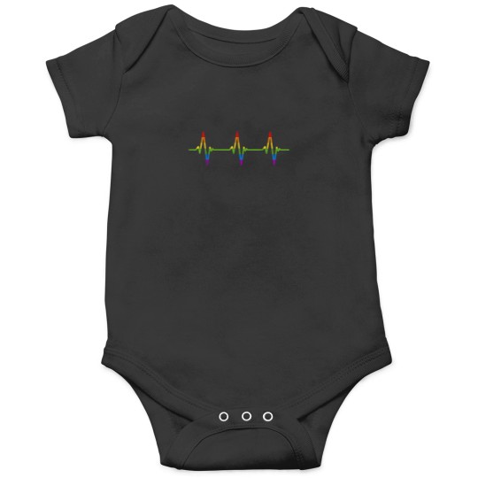 Discover Rainbow Heartbeat Shirt Cute LGBTQ Gay Pride Mon Onesies