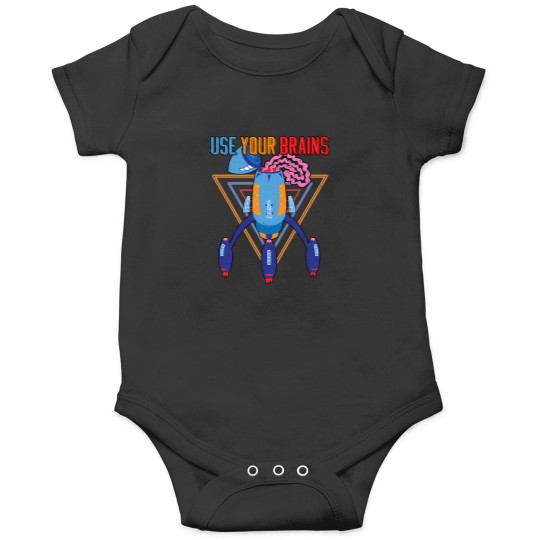 Discover Use Your Brains Space Ship Ufo - Quote Motivation Vintage - Atomic Age Space Age Style. 2722 Onesies