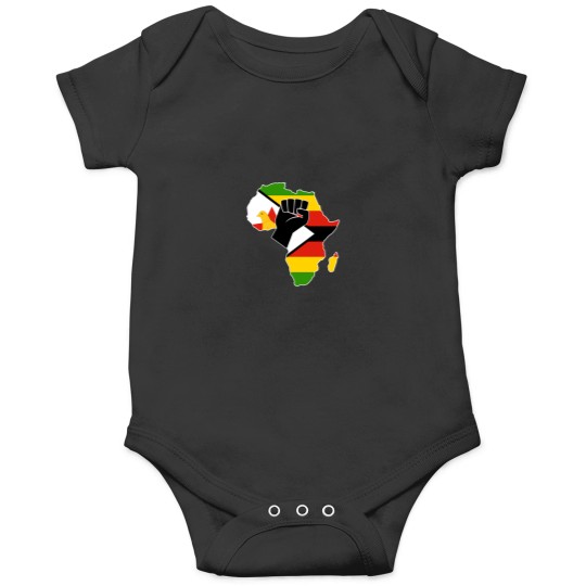 Discover Zimbabwean pride Zimbabwe flag Africa map raised fist hoodie Onesies