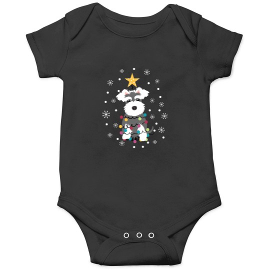 Discover Salt And Pepper Miniature Schnauzer Christmas Tree (1) Onesies