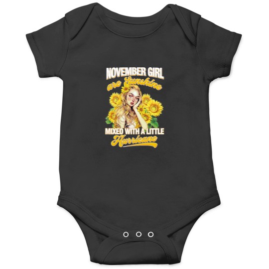 Discover November Girl Sunshine Mixed Hurricane Shirt Cancer Leo Birthday Onesies