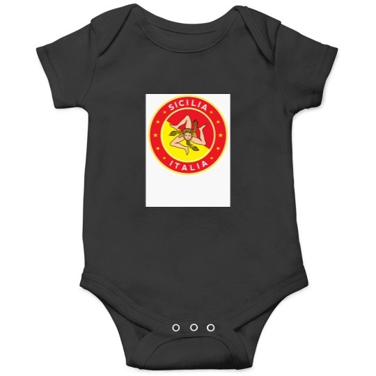 Discover Sicilia, Italia, Sicily, Italy, with flag colors Baseball ¾ Sleeve T-Shirt Onesies