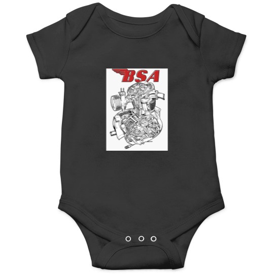 Discover BSA Emblem A50 Engine Baseball ¾ Sleeve T-Shirt Onesies