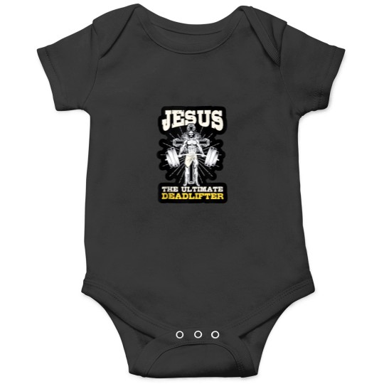 Discover Vintage Jesus The Ultimate Deadlifter Funny Chri Onesies