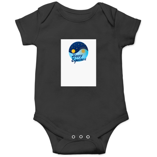 Discover Happy Equinox - Sun and Moon Yin and Yang Baseball ¾ Sleeve T-Shirt (1) Onesies
