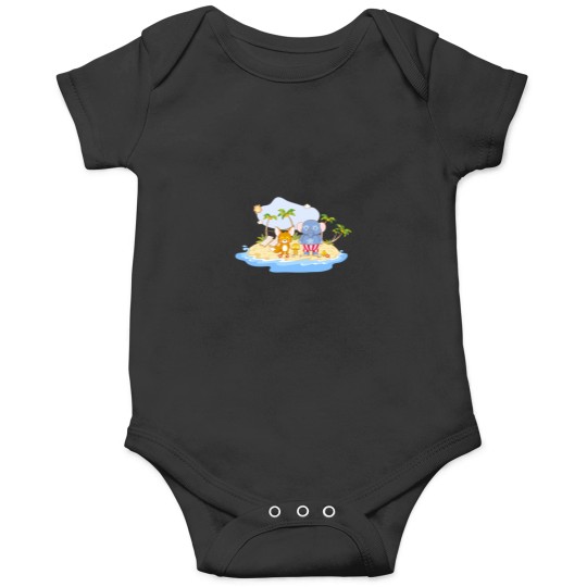 Discover Animal family in beach Onesies