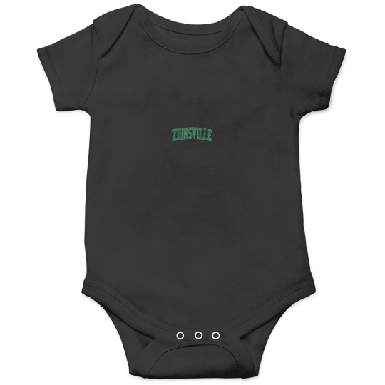 Discover Vintage Zionsville IN Distressed Green Varsity S Onesies