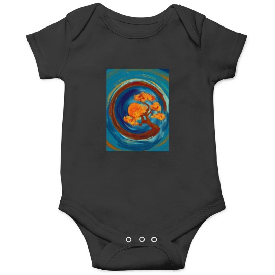 Discover Enso Zen circles and Bonsai Tree - impasto Onesies