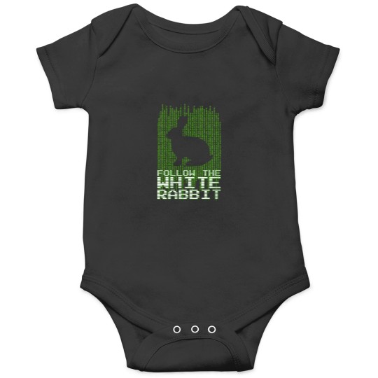 Discover Womens Follow the White Rabbit Code Quote VNeck Onesies