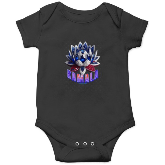 Discover SUDD0184 DemocratDesigns Kamala Harris Saphire Blue Lotus Patriotic USA for Democrats Onesies
