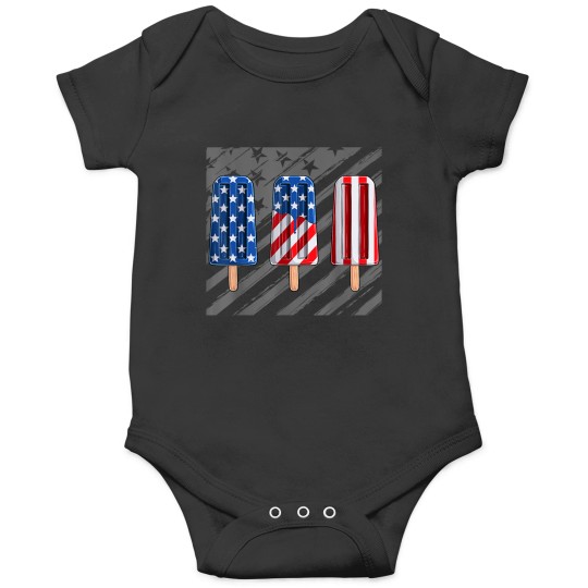 Discover 4th Of July Popsicles Red White Blue American Flag Kids Onesies
