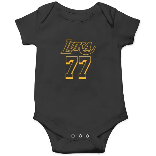 Discover luka doncic 77 los angeles black jersey Onesies