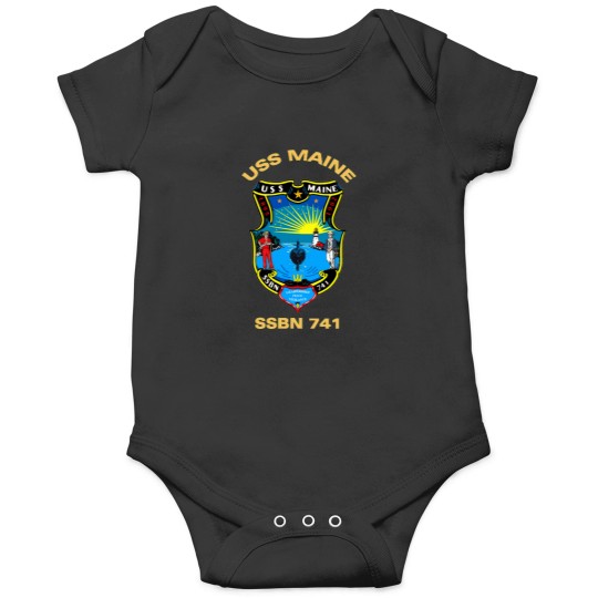 Discover USS Maine (SSBN-741) Crest For Dark Colors   T-Shirt Onesies