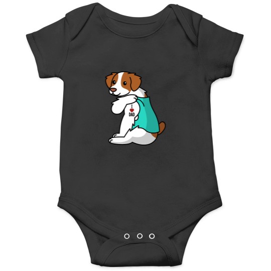 Discover I Love Dad Tattoo Brittany Spaniel Father Dog Onesies