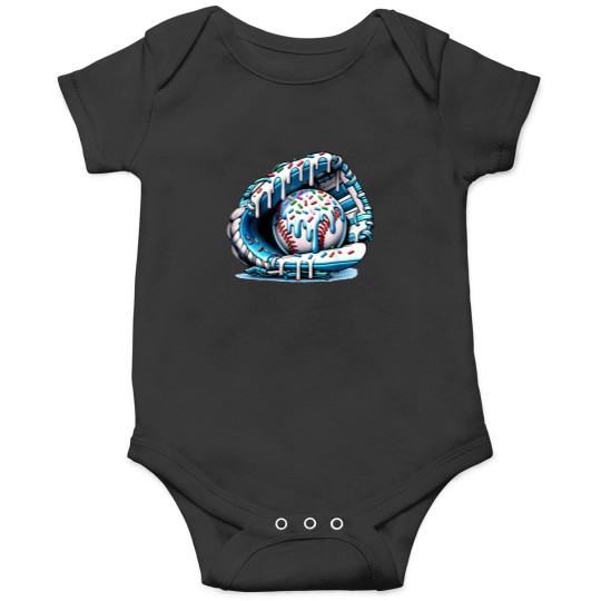 Discover baseball drip ice cream sprinkles baseball glove Onesies