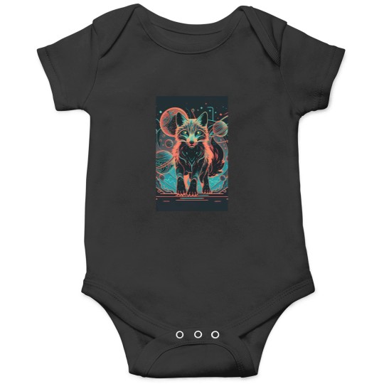 Discover Copia de Copia de Copia de neon lion, Celestial Lion Majesty Canvas Print Onesies