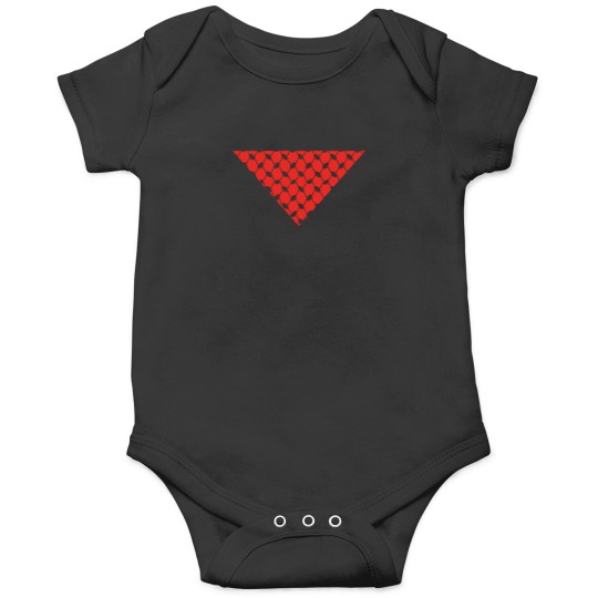 Discover Palestine-Red-Triangle-With-Keffiyeh-Print T-Shirt Onesies