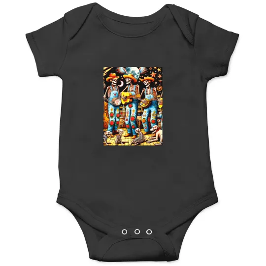 Discover Grateful-Skeletons-Musical-Dead-Dogs-Jamboree-Under-Dark-Stars T-Shirt Onesies