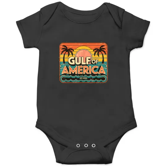 Discover Gulf Of Us America Est 2025 Retro Vintages Beach Onesies