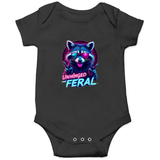 Discover Cyberpunk Raccoon Unhinged And Feral Vaporwave Aesthetic Onesies