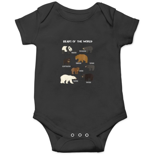 Discover Bears Of The World Grizzly Bear Panda Black Polar T-Shirt Onesies