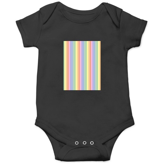 Discover vintages white and bright pastel rainbows stripes - vertical Onesies