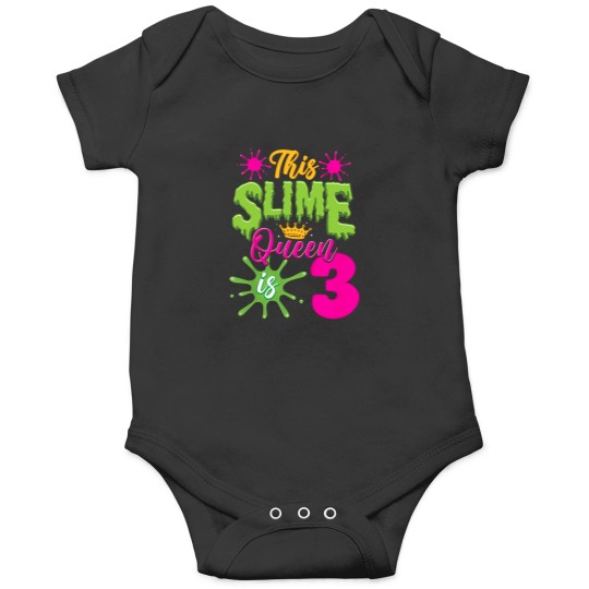 Discover Kids-This-Slime-Queen-Is-3-Slime-3Rd-Birthday-T-Shirt Onesies