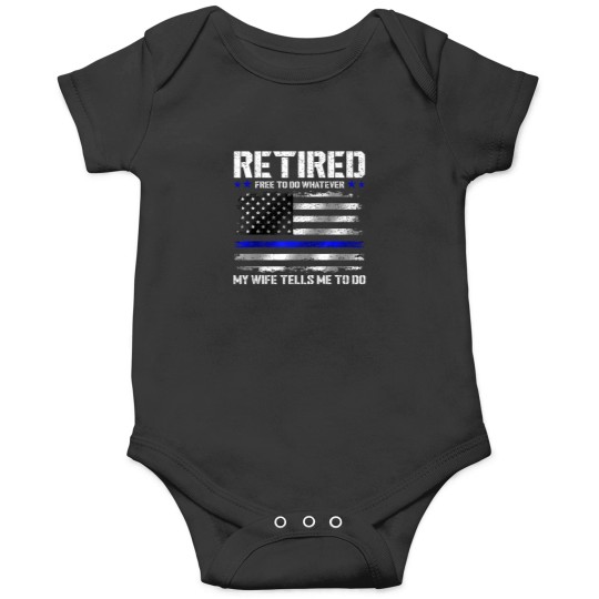 Discover Retired-Police-Officer-Shirt-Funny-Retired-Thin-Blue-Line-T-Shirt Onesies
