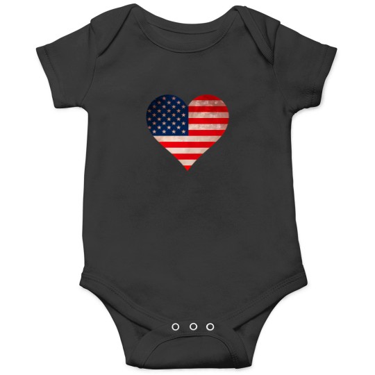 Discover Grunt-Usa-Flag-Heart-Patriotic-American-Flag-Worn-Flag-Pullover-Hoodie T-Shirt Onesies