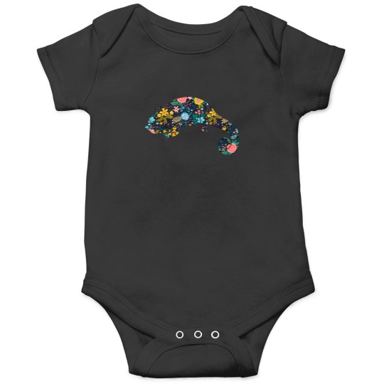 Discover Floral Chameleons Silhouette Girls Chameleons Lizard Onesies