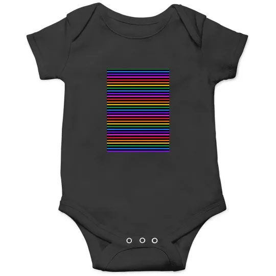 Discover Blacks and rainbows stripes - horizontal  -1 Onesies