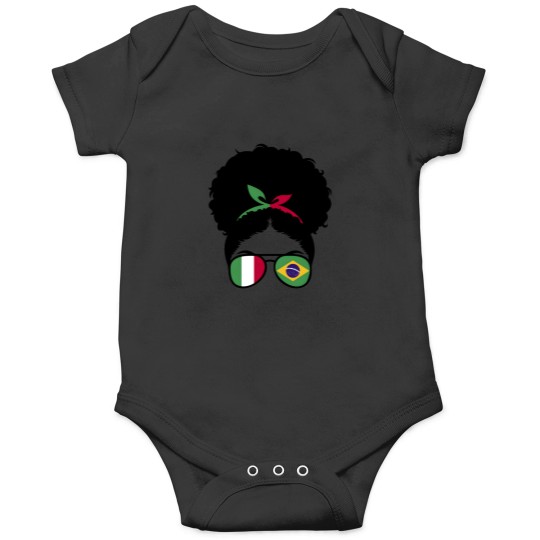 Discover Italy And Brazil Mix Afro Hair Half Italian Half Brazilian Onesies