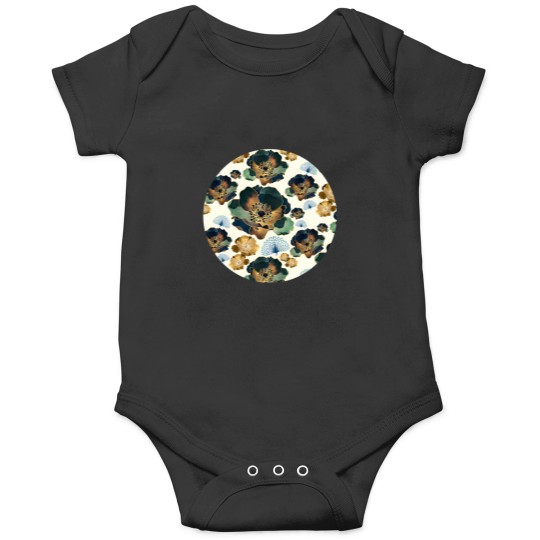 Discover Indigo Flowers And Peacocks Onesies